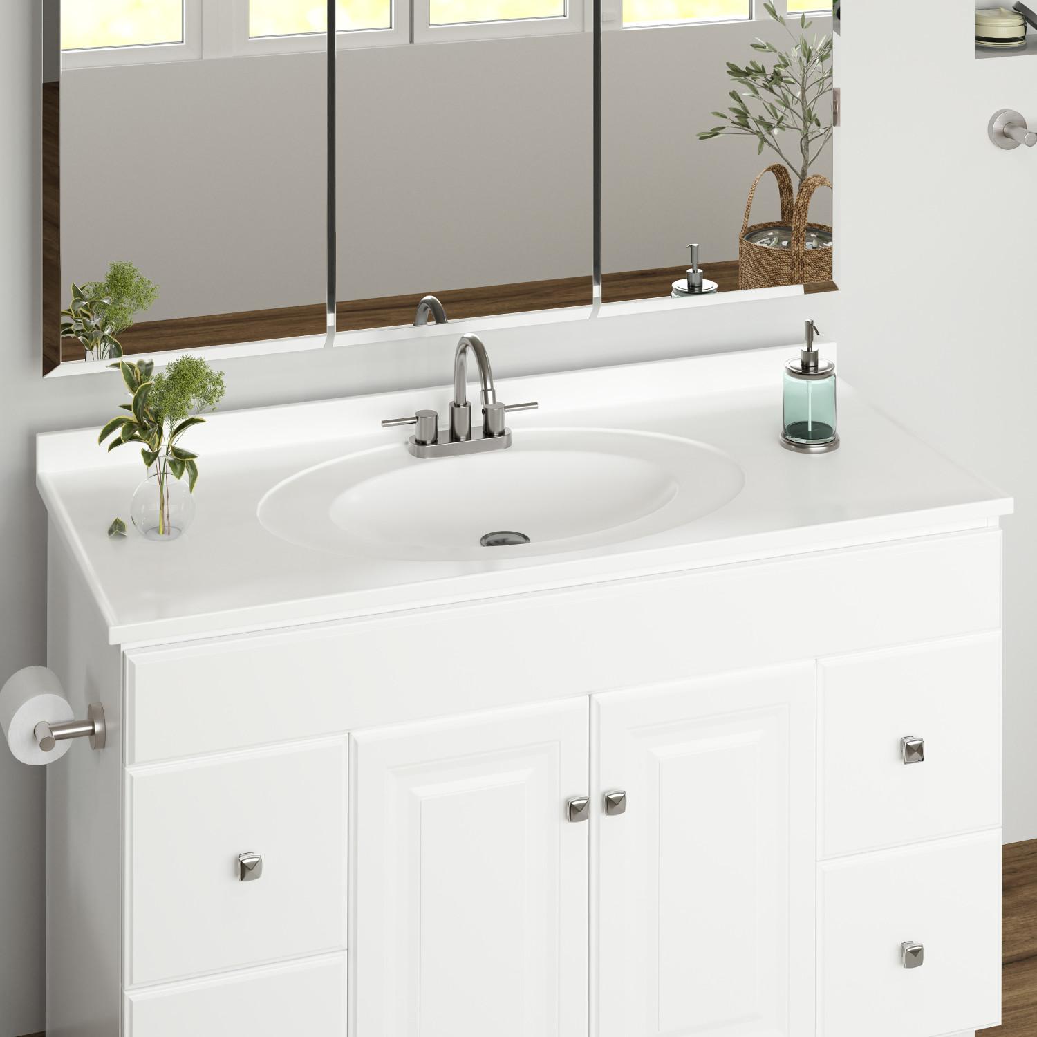 Wyndham 49 Inch Cultured Marble White Top Vanity ǀ Bath ǀ Today's